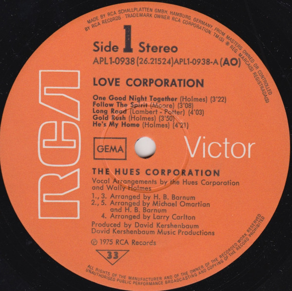 Cover zu The Hues Corporation - Love Corporation | 1975 | Vinyl | Funk / Soul | Germany