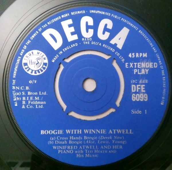 Cover zu Winifred Atwell - Boogie With Winifred Atwell | 1961 | Vinyl | Jazz, Blues | UK
