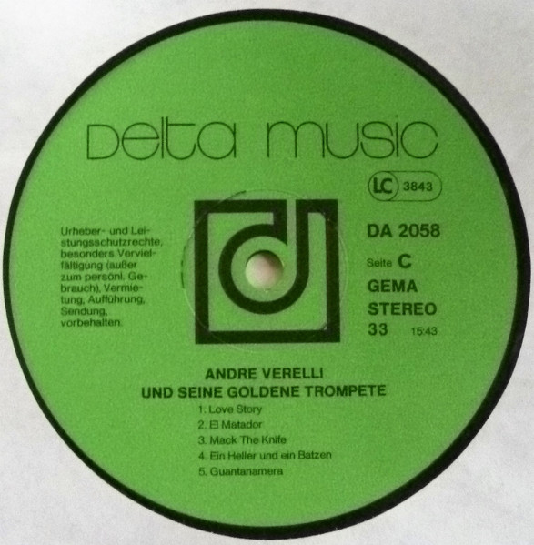 Cover zu André Verelli - André Verelli Und Seine Goldene Trompete | Vinyl | Jazz, Pop | Germany