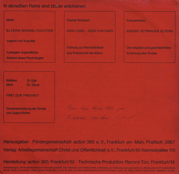 Cover zu Alfons Kirchgäßner - Entscheidend Aber Bleibt Die Liebe - Die Ehe | Vinyl | Non-Music Schallplatten Ankauf