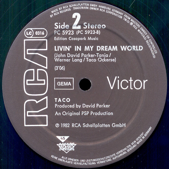 Cover zu Taco - Puttin' On The Ritz | 1982 | Vinyl | Electronic | Germany