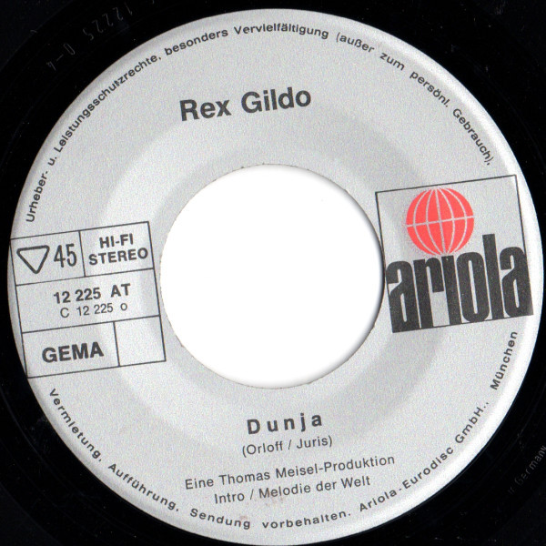 Cover zu Rex Gildo - Dunja / Darling | 1972 | Vinyl | Pop | Germany