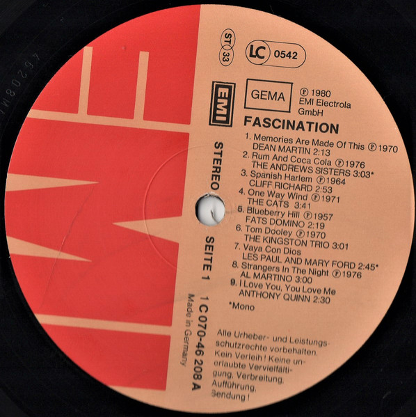 Cover zu Various - Fascination | 1980 | Vinyl | Rock, Pop, Folk, World, & Country | Germany