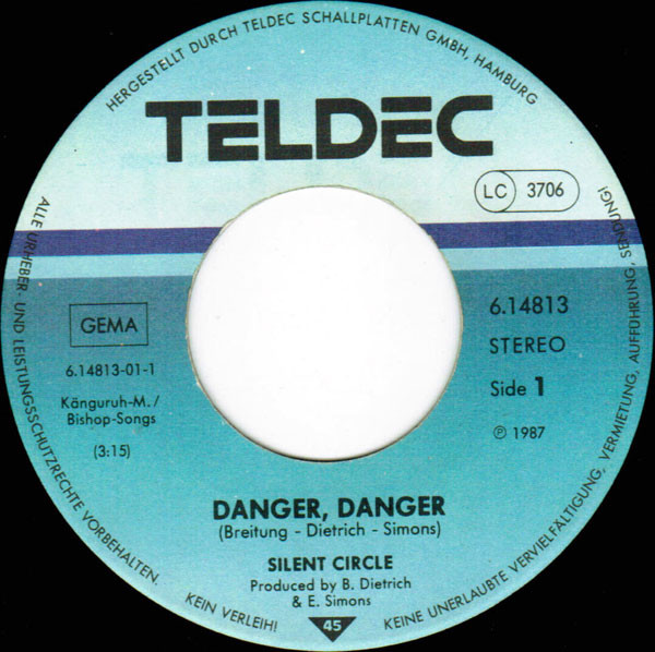 Cover zu Silent Circle - Danger Danger | 1987 | Vinyl | Electronic | Germany Schallplatten Ankauf