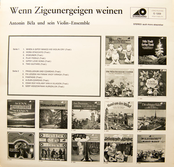 Cover zu Antonin Béla Und Sein Violin-Ensemble - Wenn Zigeunergeigen Weinen | 1969 | Vinyl | Jazz | Germany