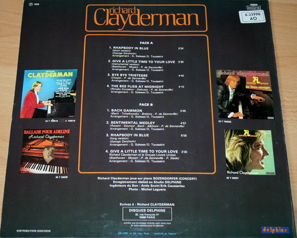 Cover zu Richard Clayderman - Medley Concerto | 1978 | Vinyl | Pop | France Schallplatten Ankauf