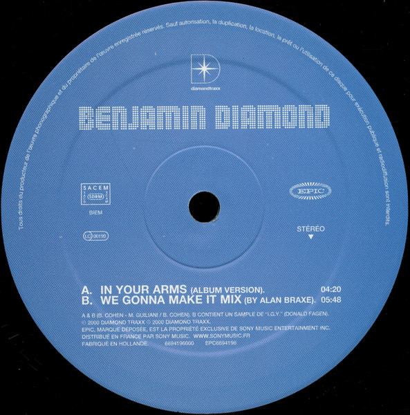 Cover zu Benjamin Diamond - In Your Arms | 2000 | Vinyl | Electronic | France Schallplatten Ankauf