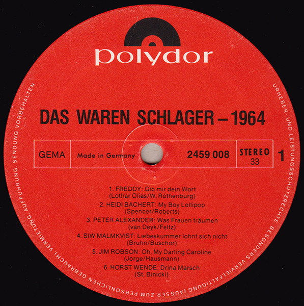 Cover zu Various - Das Waren Schlager 1964 | Vinyl | Pop | Germany
