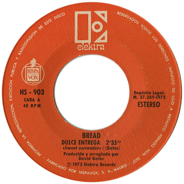 Cover zu Bread - Dulce Entrega / Hazlo Tu Mismo | 1972 | Vinyl, 7