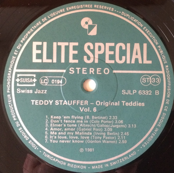 Cover zu Teddy Stauffer Und Seine Original Teddies - Teddy Stauffer Original Teddies (Vol. 6) | 1981 | Vinyl | Jazz | Switzerland Schallplatten Ankauf