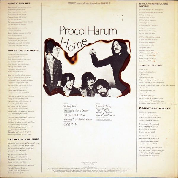 Cover zu Procol Harum - Home | 1971 | Vinyl | Rock | Germany Schallplatten Ankauf