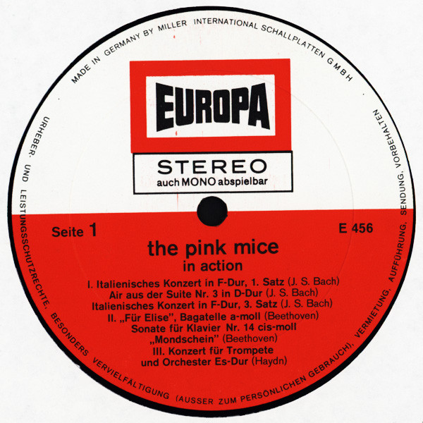 Cover zu The Pink Mice - In Action | 1971 | Vinyl | Rock, Classical | Germany