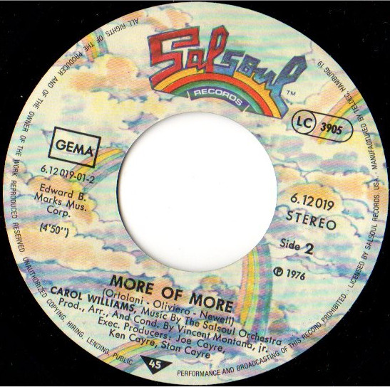 Cover zu Carol Williams - More | 1977 | Vinyl | Funk / Soul | Germany