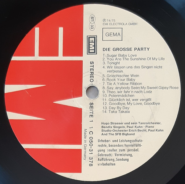 Cover zu Various - Die Grosse Party | 1975 | Vinyl | Pop | Germany Schallplatten Ankauf