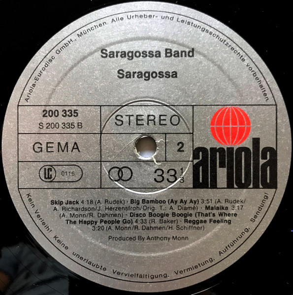 Cover zu Saragossa Band - Saragossa | 1979 | Vinyl | Electronic, Pop | Germany Schallplatten Ankauf