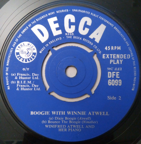 Cover zu Winifred Atwell - Boogie With Winifred Atwell | 1961 | Vinyl | Jazz, Blues | UK Schallplatten Ankauf