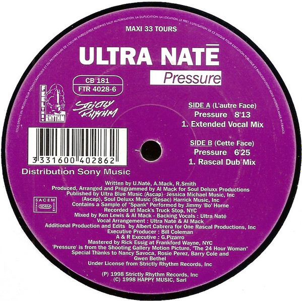 Cover zu Ultra Naté - Pressure | 1998 | Vinyl | Electronic | France Schallplatten Ankauf