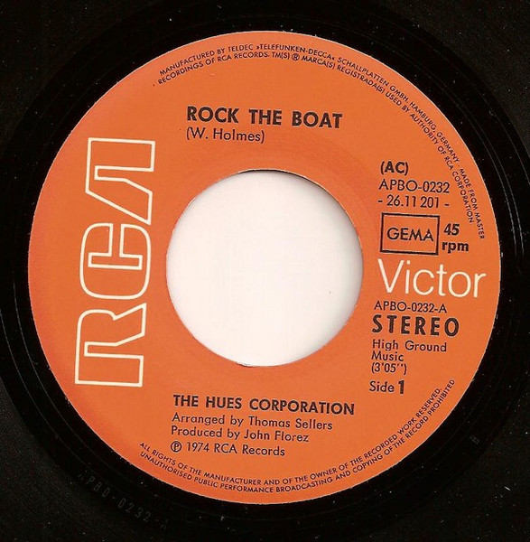 Cover zu The Hues Corporation - Rock The Boat | 1974 | Vinyl | Funk / Soul | Germany