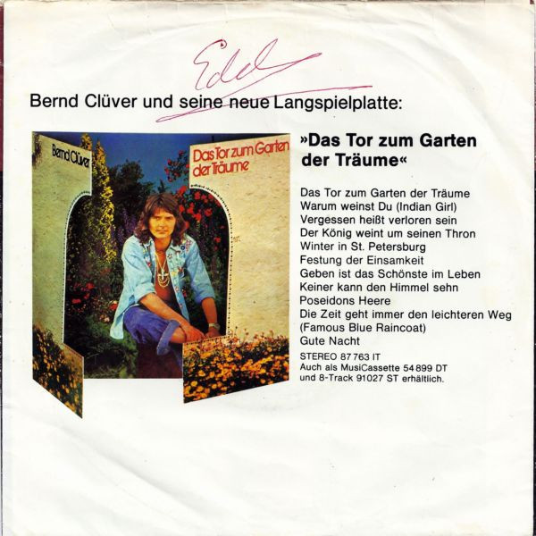 Cover zu Bernd Clüver - Ich Schenk' Dir Mein Geheimnis | 1975 | Vinyl | Pop | Germany