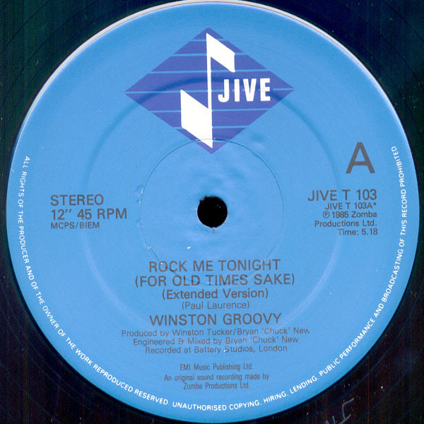 Cover zu Winston Groovy - Rock Me Tonight (For Old Times Sake) | 1985 | Vinyl | Electronic, Reggae | UK