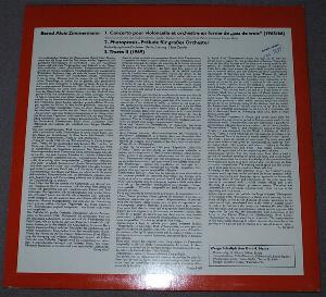 Cover zu Bernd Alois Zimmermann - Concerto Pour Violoncelle / Photoptosis / Tratto II | 1972 | Vinyl | Classical | Germany Schallplatten Ankauf