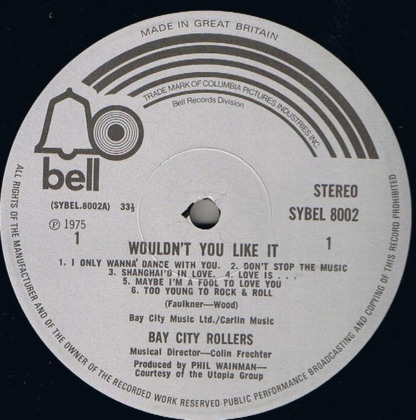 Cover zu Bay City Rollers - Wouldn't You Like It? | 1975 | Vinyl | Rock, Pop | UK Schallplatten Ankauf