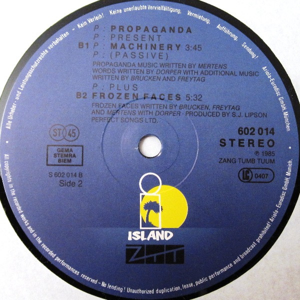 Cover zu Propaganda - p: Machinery (Polish) | 1985 | Vinyl | Electronic | Europe