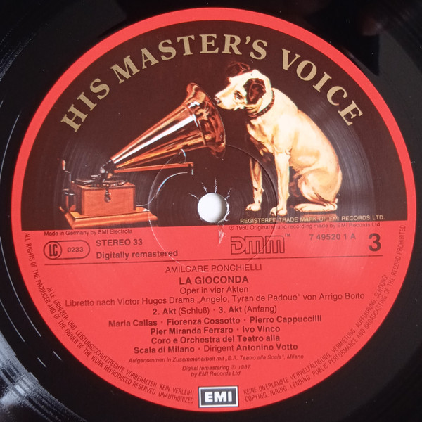 Cover zu Amilcare Ponchielli - Maria Callas, Fiorenza Cossotto, Irene Companeez, Pier Miranda Ferraro, Ivo Vinco, Piero Cappuccilli, Orchestra Del Teatro Alla Scala e Coro Del Teatro Alla Scala, Anto Schallplatten Ankauf