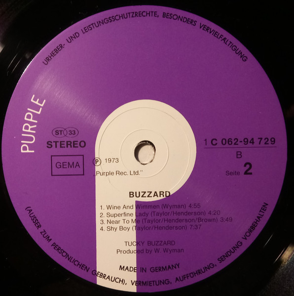 Cover zu Tucky Buzzard - Buzzard | 1973 | Vinyl | Rock | Germany