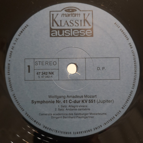 Cover zu Wolfgang Amadeus Mozart - Jupiter-Symphonie | Vinyl | Classical | Germany Schallplatten Ankauf