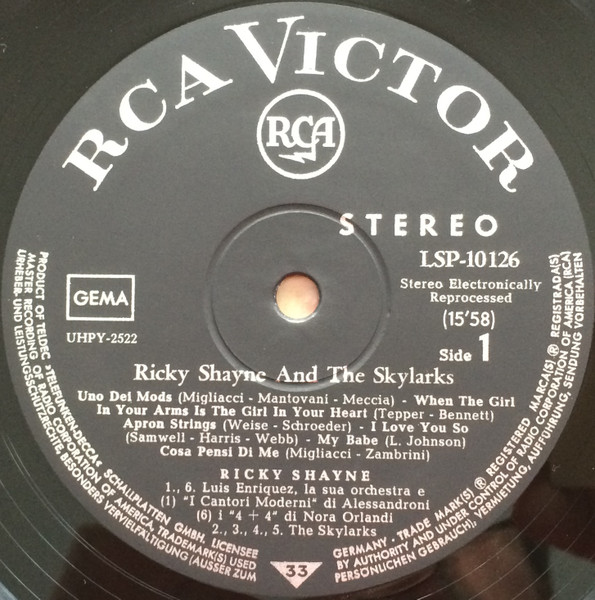 Cover zu Ricky Shayne & The Skylarks - Ricky Shayne And The Skylarks | 1966 | Vinyl | Rock, Pop | Germany
