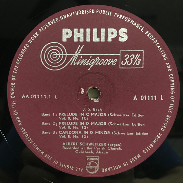 Cover zu Johann Sebastian Bach, Felix Mendelssohn-Bartholdy, Albert Schweitzer - Chorale Preludes | Vinyl | Classical | Netherlands