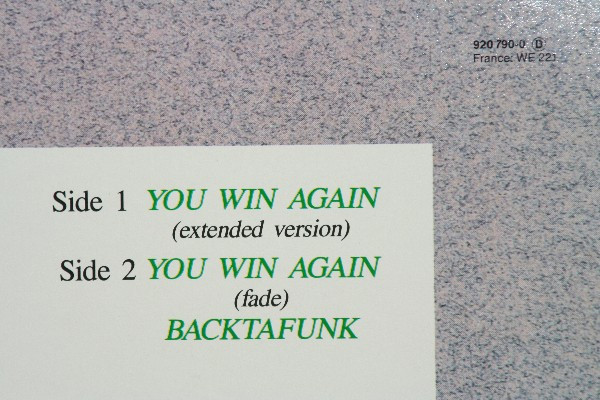 Cover zu Bee Gees - You Win Again | 1987 | Vinyl | Electronic, Pop | Europe