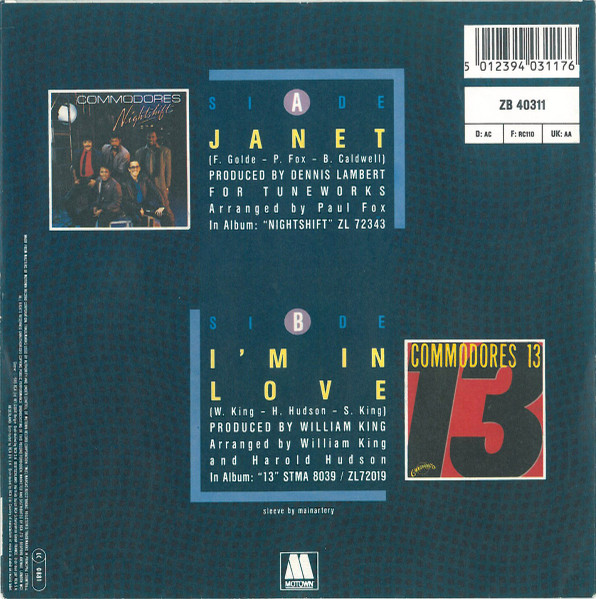 Cover zu Commodores - Janet | 1985 | Vinyl | Electronic, Jazz | Europe Schallplatten Ankauf