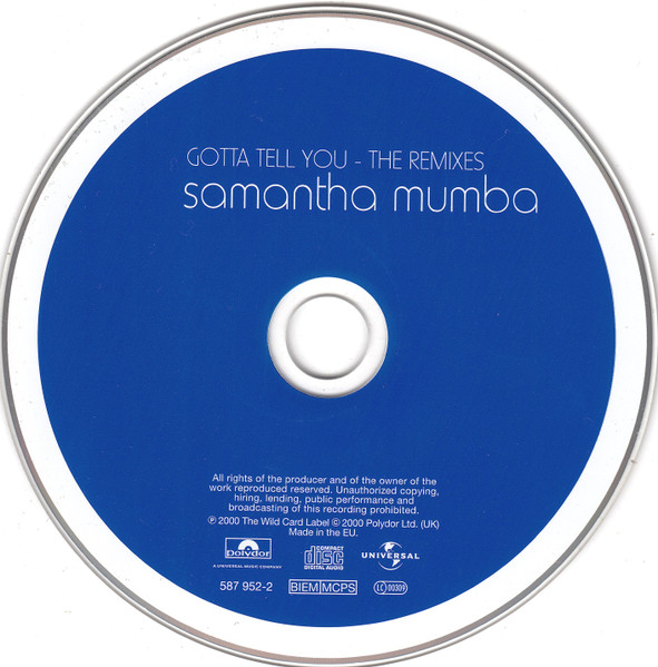 Cover zu Samantha Mumba - Gotta Tell You (The Remixes) | 2000 | Vinyl | Electronic, Hip Hop, Funk / Soul, Pop | Germany
