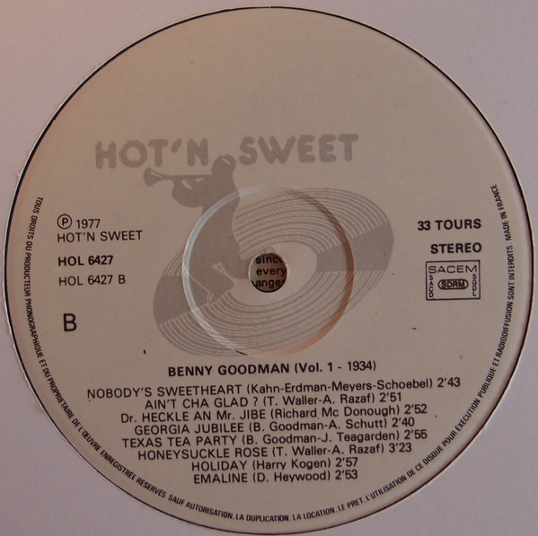 Cover zu Benny Goodman - Benny Goodman Vol 1 1934 | 1977 | Vinyl | Jazz | France Schallplatten Ankauf