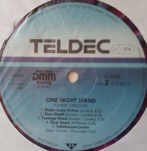 Cover zu The Flamin' Groovies - One Night Stand | 1987 | Vinyl | Rock, Pop | Germany