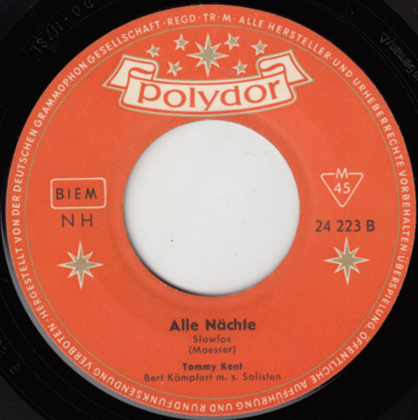 Cover zu Tommy Kent - Irgendwer / Alle Nächte | 1960 | Vinyl | Rock, Pop | Germany Schallplatten Ankauf
