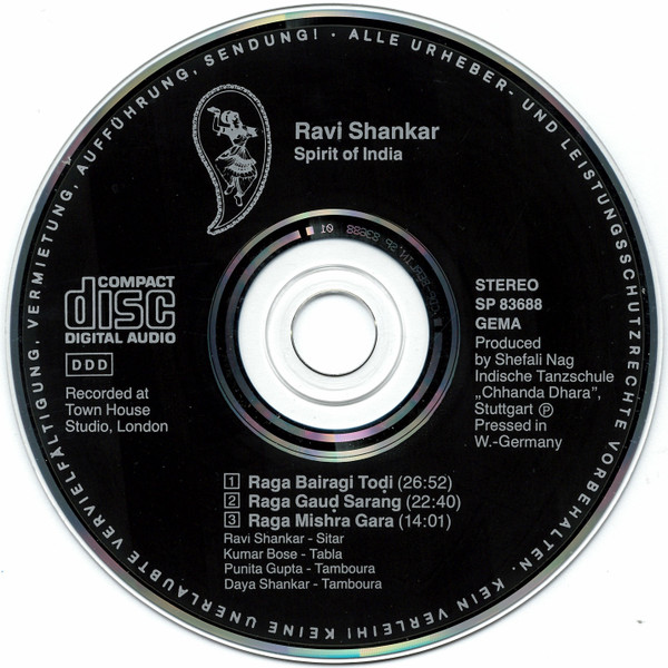 Cover zu Ravi Shankar - Spirit Of India | 1988 | Vinyl | Folk, World, & Country | Germany Schallplatten Ankauf