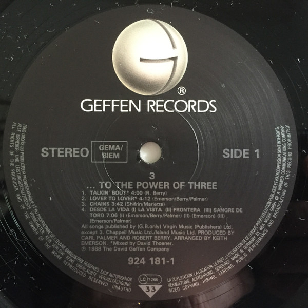 Cover zu 3 (2) - … To The Power Of Three | 1988 | Vinyl, LP, Album, Stereo | Rock | Europe Schallplatten Ankauf