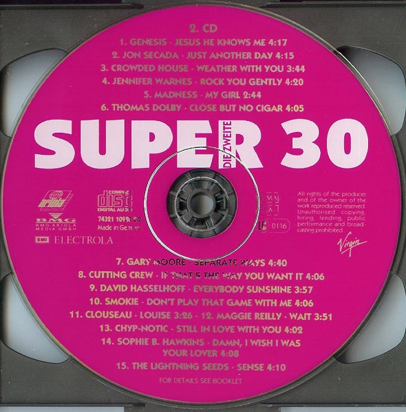 Cover zu Various - Super 30 - Die Zweite | 1992 | Vinyl | Electronic, Hip Hop, Rock, Reggae, Pop | Germany