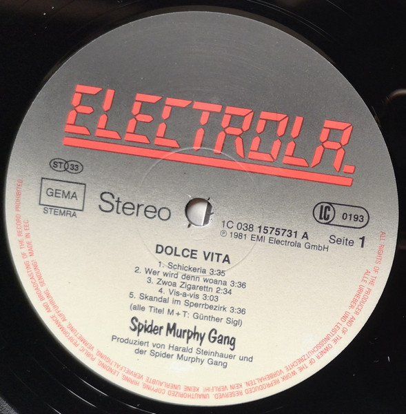 Cover zu Spider Murphy Gang - Dolce Vita | Vinyl | Rock, Pop | Europe Schallplatten Ankauf
