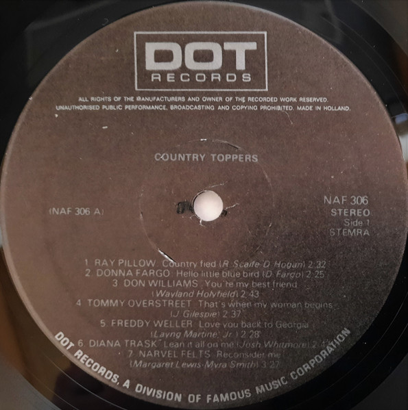 Cover zu Various - Country Toppers | 1975 | Vinyl | Folk, World, & Country | Netherlands