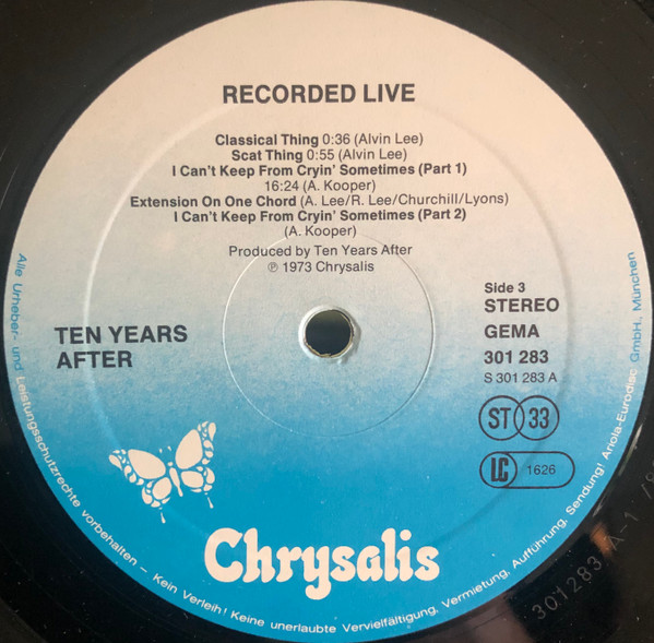 Cover zu Ten Years After - Recorded Live | Vinyl | Rock | Germany