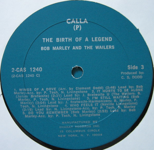 Cover zu Bob Marley & The Wailers - The Birth Of A Legend | 1976 | Vinyl | Reggae | US