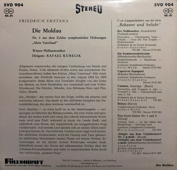 Cover zu Bedřich Smetana - Die Moldau | Vinyl | Classical | Germany Schallplatten Ankauf