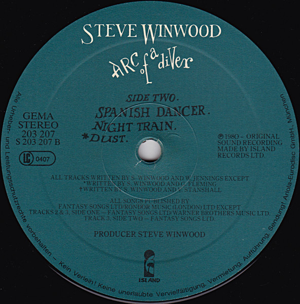 Cover zu Steve Winwood - Arc Of A Diver | Vinyl | Rock, Pop | Germany