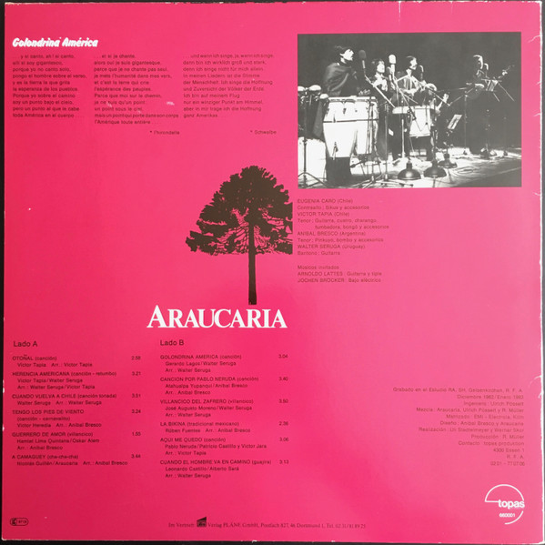 Cover zu Araucaria - Golondrina América | 1983 | Vinyl | Latin, Folk, World, & Country | Germany Schallplatten Ankauf