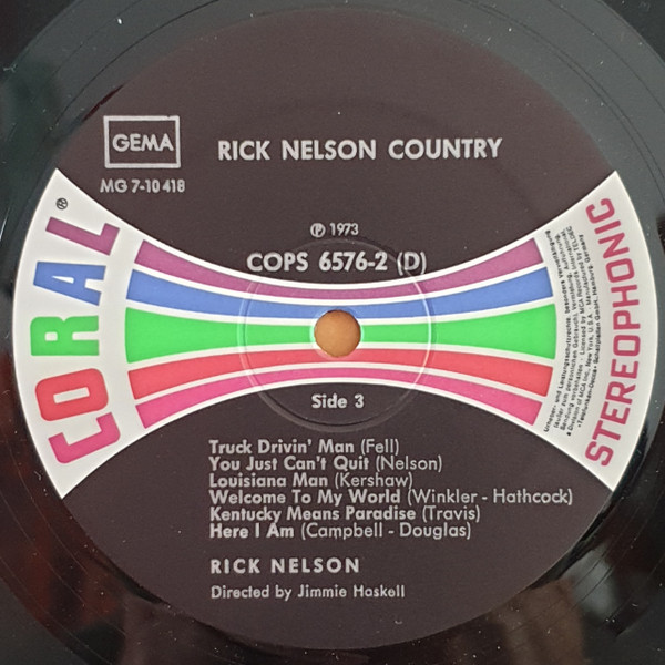 Cover zu Ricky Nelson (2) - Country | 1973 | Vinyl | Rock, Folk, World, & Country | Germany