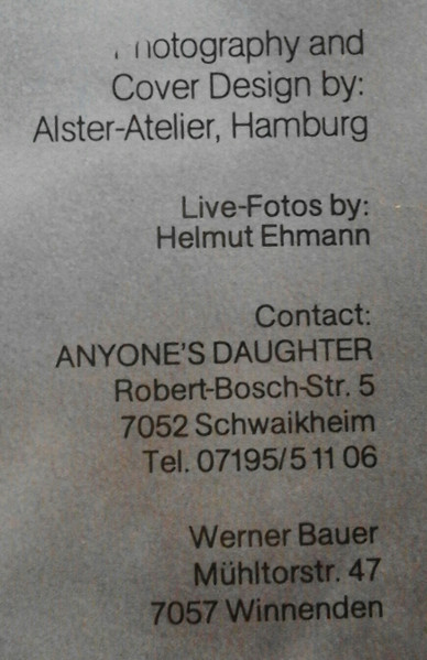 Cover zu Anyone's Daughter - Adonis | Vinyl | Rock | Germany